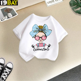 Chill Mode Summertime Graphics White Kids Oversized Tee